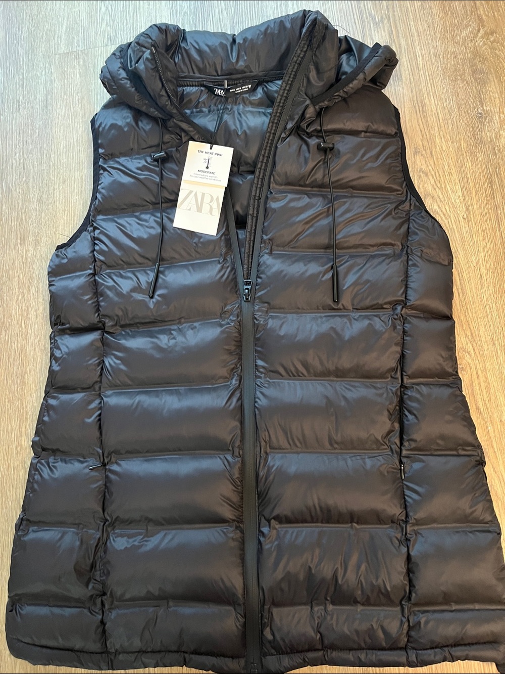 ZARA Black Hooded Puffer Vest - Women's TRF Heat PWR NWT size M